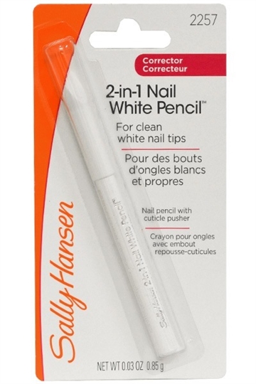 Sally Hansen 2 in 1 Nail White Pencil 0.85g for Clean White Nailtips 