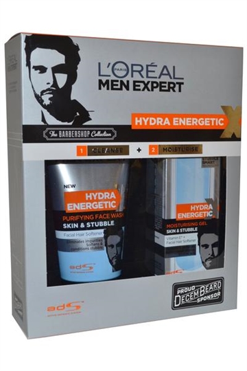 L Oreal Men Expert  Hydra Energetic X Barbershop Collection Face Wash 150ml & Moisturise Gel 50ml 