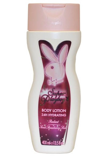 Playboy Super Playboy Body Lotion 24h Hydrating 400ml Sweet Strawberry Scent Radiant