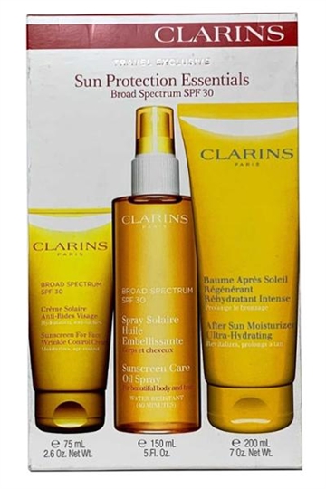 Clarins Clarins Sun Sun Protection Essentials - Face 75ml, Oil Spray 150ml, After Sun 200ml